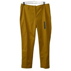 Lands End Original Chino Slim Ankle Pants Dijon Gold Fit 2 Size 14